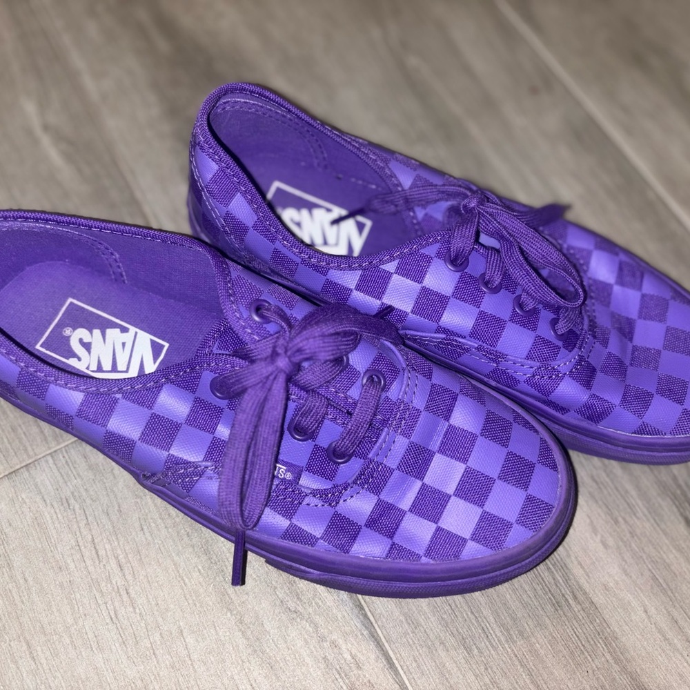 Vans Purple Checkered Sneakers Canvas Women’s Size 6